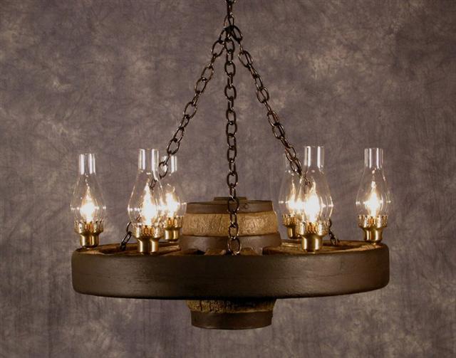 wagon wheel chandelier living room